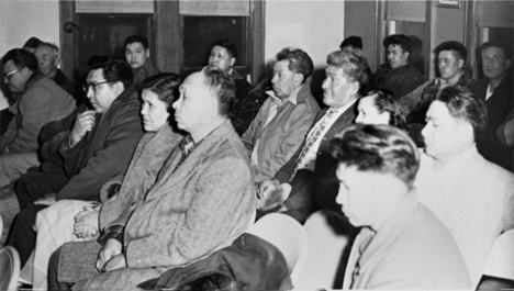 Red Lake Council meeting, Red Lake Minnesota, 1957