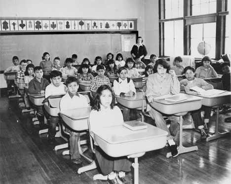 Classroom, Redby Elementary School, Red Lake Reservation, Minnesota, 1953