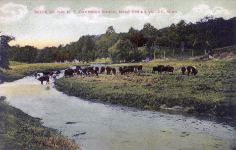 Scene on the N. T. Cummings Ranch near Spring Valley Minnesota, 1910