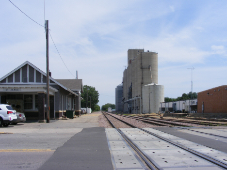 Railroad depot and elevators, St. James Minnesota, 2014