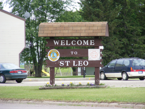 Welcome sign, St. Leo Minnesota, 2011