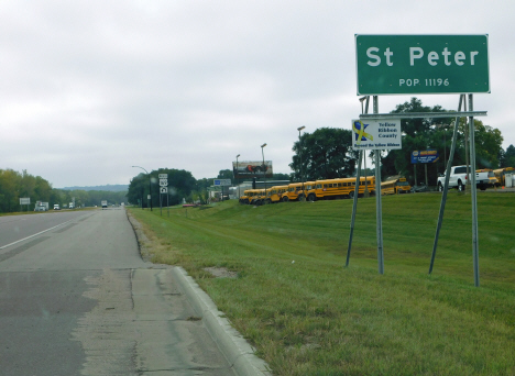 Population sign, St. Peter Minnesota, 2017