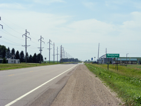 City limits and population sign, Westbrook Minnesota, 2014