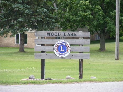 Lions Club sign, Wood Lake Minnesota, 2011
