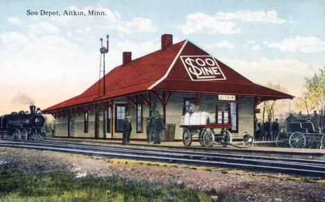 Soo Line Depot, Aitkin Minnesota, 1909