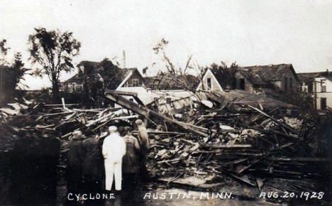 Cyclone Damage, Austin Minnesota, 1928