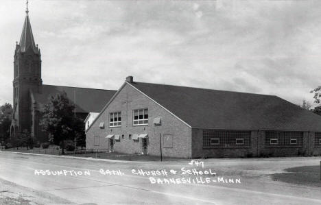 Assumption Catholic Church and School, Barnesville Minnesota, 1950's
