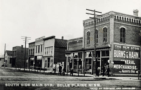 South side of Main Street, Belle Plaine Minnesota, 1905