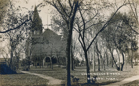 Court House and Park, Benson Minnesota, 1910's