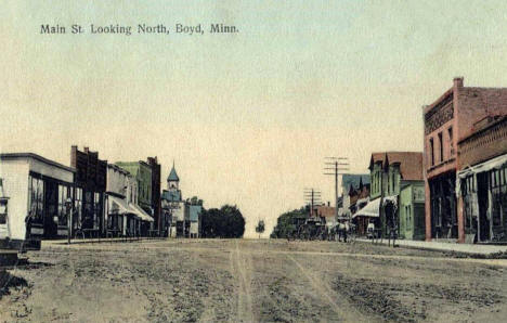 Main Street looking north, Boyd Minnesota, 1909