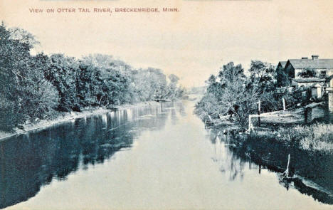 View on Otter Tail River, Breckenridge Minnesota, 1910's