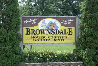 Welcome sign, Brownsdale Minnesota