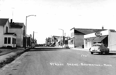 Street scene, Brownton Minnesota, 1955
