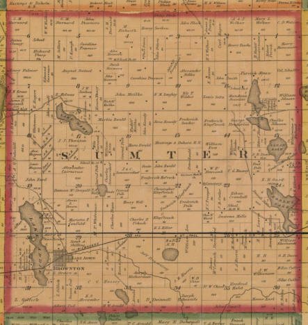Plat map, Sumter Township, McLeod County Minnesota, 1880
