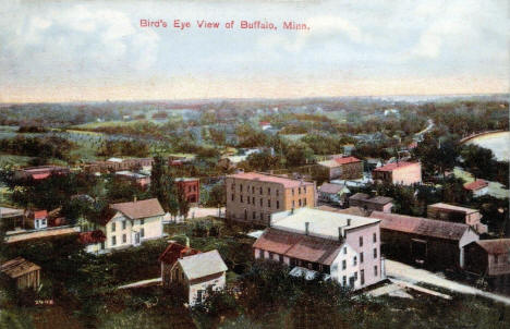 Birds eye view of Buffalo Minnesota, 1907