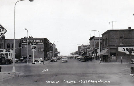 Street scene, Buffalo Minnesota, 1950's