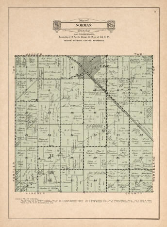 Plat map of Norman Township in Yellow Medicine County Minnesota, 1929