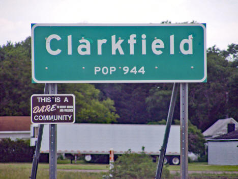 Population sign, Clarkfield Minnesota, 2011