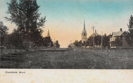 Street scene, Clarkfield Minnesota, 1909