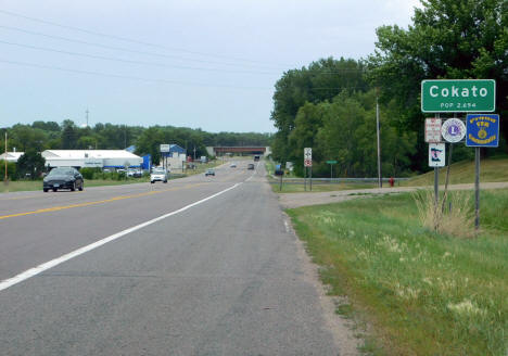 Entering Cokato Minnesota from the east on US Highway 12, 2020