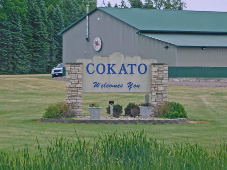Welcome sign, Cokato Minnesota, 2020