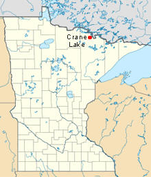 Location of Crane Lake Minnesota