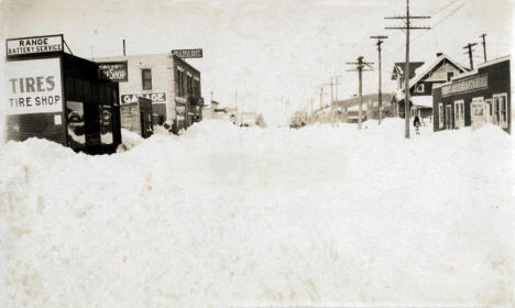 Winter on Main Street, Crosby Minnesota, 1925