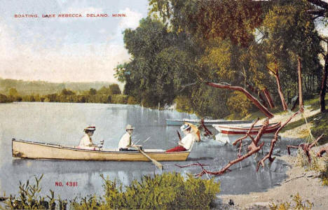 Boating on Lake Rebecca, Delano Minnesota, 1911