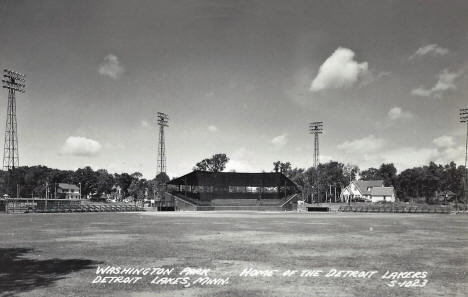Washington Park, Home of the Detroit Lakers, Detroit Lakes Minnesota, 1940's