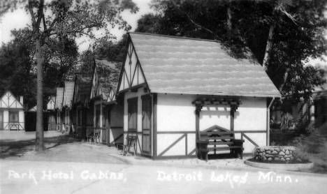 Park Hotel Cabins, Detroit Lakes Minnesota, 1931