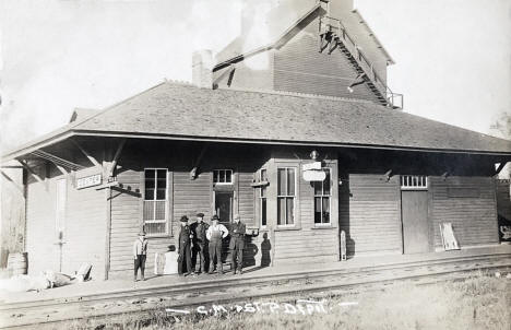 Chicago Milwaukee and St. Paul Depot, Dexter Minnesota, 1910's