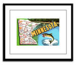 1950's Minnesota Postcard Framed Panel Print