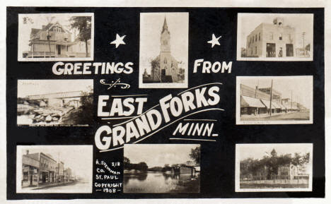 Multiple scenes, East Grand Forks Minnesota, 1908