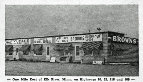 Scotty's Cafe and Brown's Bait, Elk River Minnesota, 1951