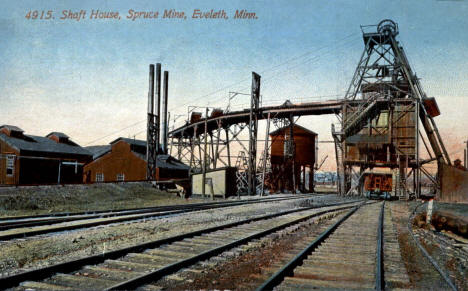 Shaft House, Spruce Mine, Eveleth Minnesota, 1913