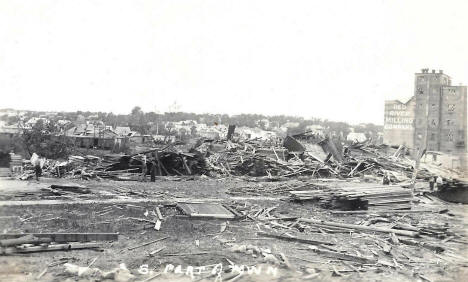 South part of Fergus Falls Minnesota after the tornado, 1919