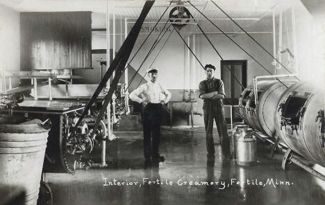 Interior, Fertile Creamery, Fertile Minnesota, 1920's