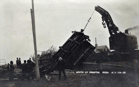 Great Northern Railroad Wreck at Fosston Minnesota, 1908