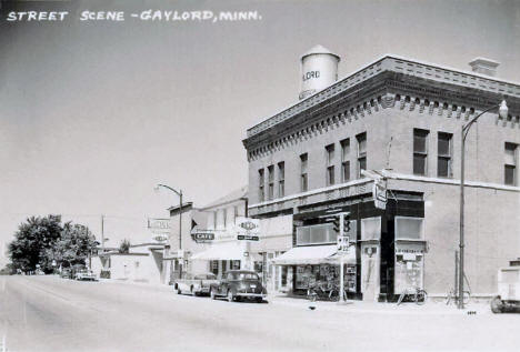 Street scene, Gaylord Minnesota, 1950's