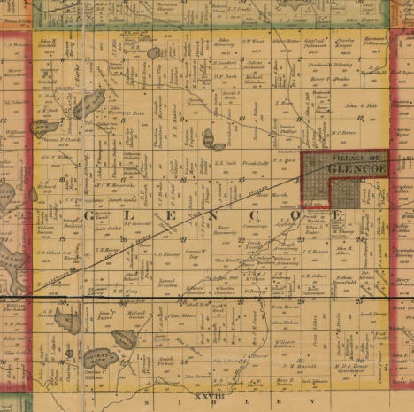 Plat map of Glencoe Township, McLeod County, Minnesota, 1880