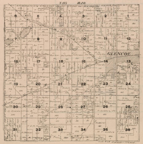 Plat map of Glencoe Township, McLeod County, Minnesota, 1916