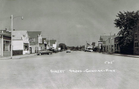 Street scene, Gonvick Minnesota, late 1950's