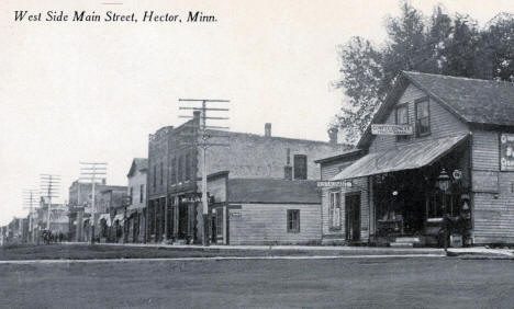 West side of Main Street, Hector Minnesota, 1910's