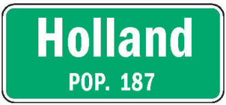 Population sign, Holland Minnesota