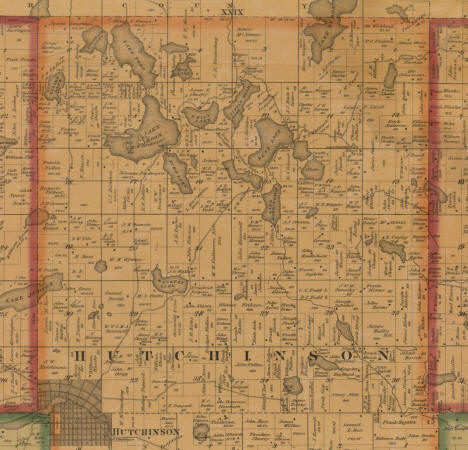 Plat map of Hutchinson Township (northern half), McLeod County, Minnesota, 1880