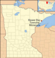 Location of Beaver Bay Township and Illgen City Minnesota