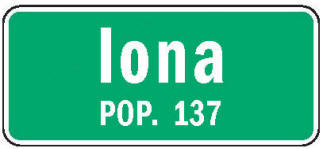 Population sign, Iona Minnesota