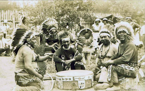Indian Drummers at Itasca State Park, 1930's