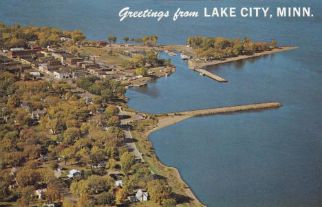 Aerial view, Lake City Minnesota, 1950's