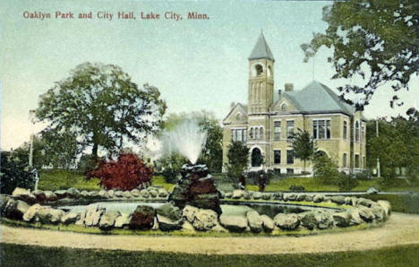 Oaklyn Park and City Hall, Lake City Minnesota, 1910's